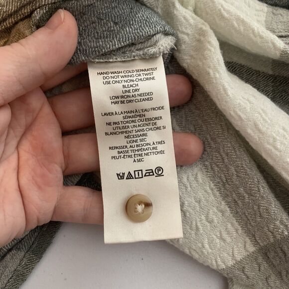 Pilcro Tunic Button Up Shirt Duster Plaid Long Sleeve Anthropologie Size Medium - Picture 15 of 16